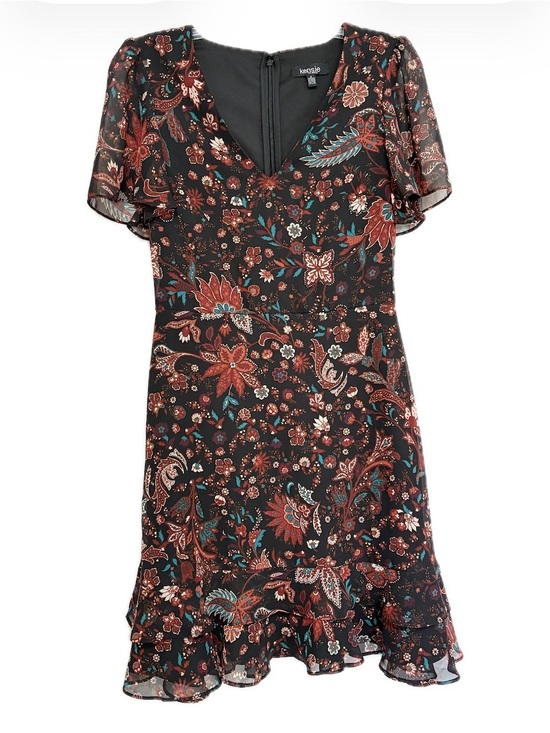 Dresses & Skirts - Kensie Floral Paisley Mini Dress Black Multi Size 2 Like New